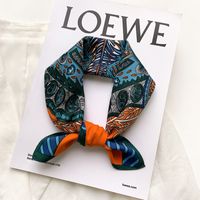 Cashew Color Matching Small Square Silk Scarf sku image 2
