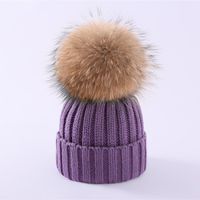 Children's Fur Ball Wool Hat sku image 1