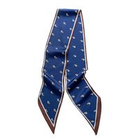 Beveled Angle Thin Narrow Long Ribbon Silk Scarf main image 3