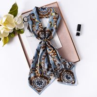 Retro Square Fashion Flower Silk Scarf main image 6