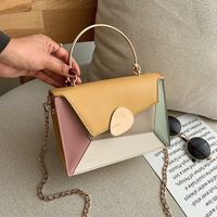 Korean Stitching Shoulder Messenger Portable Small Square Bag sku image 2