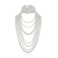 Fashion Jewelry Imitation Pearl Tassel Necklace Exaggerated Suit Handmade Beaded Geometric Necklace Wholesale Nihaojewelry sku image 1