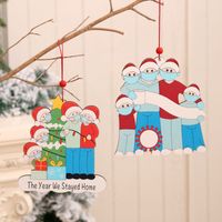 New Wooden Christmas  Face Mask Old Man Christmas Tree Pendant main image 1