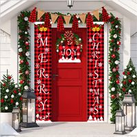 New Christmas Curtain Pull Flag Party  Layout Couplet Pull Flag main image 6