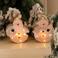 Christmas Wooden Luminous Pendant Santa Claus Tree Pendant main image 4