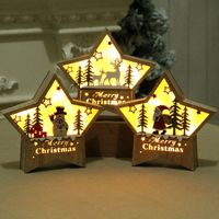 Luminous Wooden Five-pointed Star Ornaments main image 6