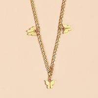 Fashion Simple  Butterfly Pendant Multi-layer Women's Necklace main image 4