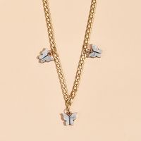 Fashion Simple  Butterfly Pendant Multi-layer Women's Necklace main image 5