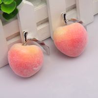 Simulation Fruit Cute Big Peach Earrings main image 3