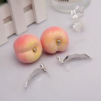 Simulation Fruit Cute Big Peach Earrings main image 5