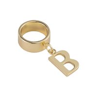 Exaggerated  Retro  Metal  Letter Pendant Ring main image 6