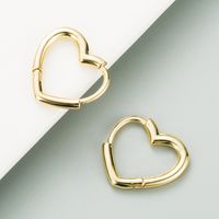 Brass 18k Gold Plated Heart-shaped Exquisite Earrings main image 4