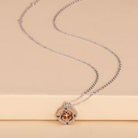 Mirror Stainless Steel Round Hollow Anchor Compass Necklace main image 4