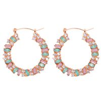 Diamond-studded Colorful Round Fashion Earrings main image 3