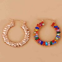 Diamond-studded Colorful Round Fashion Earrings main image 6