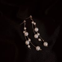 925 Silver Needle Pearl Tassel Earrings main image 3