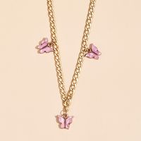 Fashion Simple  Butterfly Pendant Multi-layer Women's Necklace sku image 3