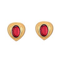 Baroque Alloy Retro Heart Pearl Earrings Wholesale sku image 2