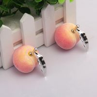 Simulation Fruit Cute Big Peach Earrings sku image 1