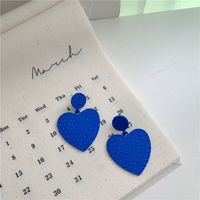 Fashion Metal Paint Color Heart Earrings sku image 1