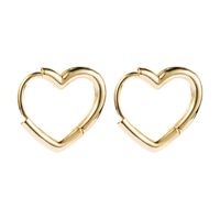 Brass 18k Gold Plated Heart-shaped Exquisite Earrings sku image 1