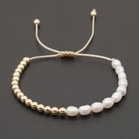 Bohemian Hand-beaded Pearls Multi-layered Soft Ceramic Letter Bracelet sku image 7