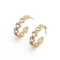 Fashionable Simple Metal C-shaped Earrings sku image 1