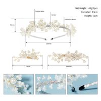 Bridal White Veil Flowers Pearl Headband sku image 1