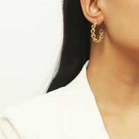 Fashionable Simple Metal C-shaped Earrings main image 1