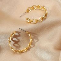 Fashionable Simple Metal C-shaped Earrings main image 3