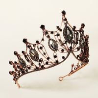 Baroque Retro Black Crown Alloy Rhinestone Wedding Crown main image 3