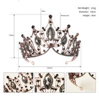 Baroque Retro Black Crown Alloy Rhinestone Wedding Crown main image 5