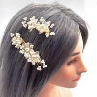 Bridal White Veil Flowers Pearl Headband main image 5