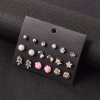 Ensemble De 9 Paires De Boucles D&#39;oreilles Fleur De Mode main image 1