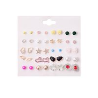 Fashion Alloy Diamond Earrings Set main image 6