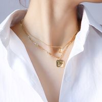 Double Layered Wear English Letter O Pendant Necklace main image 2