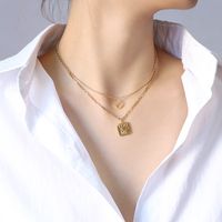 Double Layered Wear English Letter O Pendant Necklace main image 3