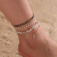 Bohemian Shell Metal Mixed Four-layer Anklet main image 1