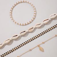 Bohemian Shell Metal Mixed Four-layer Anklet main image 6
