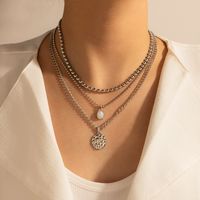 Bohemian Three-layer Alloy Necklace sku image 1