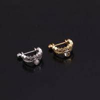 Ear Cartilage Rings & Studs Lady U Shape 316 Stainless Steel  Copper Inlaid Zircon main image 4