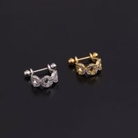 Ear Cartilage Rings & Studs Lady U Shape 316 Stainless Steel  Copper Inlaid Zircon main image 5