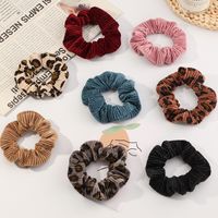 Retro Leopard Spotted Hair Tie Fabric Hair Scrunchies main image 2