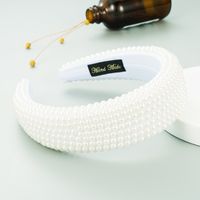 Exaggerated Wide-sided Thick Sponge Pearl Headband main image 4