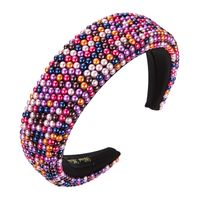 Exaggerated Wide-sided Thick Sponge Pearl Headband main image 3