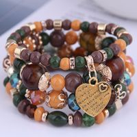 Bohemian Metal Peach Heart Multi-layer Bracelet main image 6