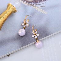 S925 Silver Fashion Flower Pearl Earrings main image 5