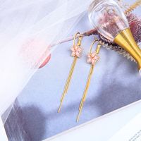 S925 Silver Needle Flower Star Diamond Tassel Earrings main image 4