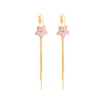 S925 Boucles D&#39;oreilles Pompon Diamant Étoile Fleur Aiguille Argent main image 6