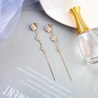 Flower Fashion Diamond-studded Clover Tassel Earrings main image 4